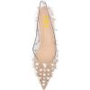 imageFSJ Women Classic Stiletto Kitten Heels Pointed Toe Handmade Pearls Slip On Pumps Clear PVC Office Party Date Bridal Dress Shoes Size 415 USTransparent