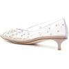 imageFSJ Women Classic Stiletto Kitten Heels Pointed Toe Handmade Pearls Slip On Pumps Clear PVC Office Party Date Bridal Dress Shoes Size 415 USTransparent