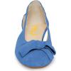 imageFSJ Women Cute Round Toe Ballet Flats Slip On Low Heels Pumps Bowknot Cutout Comfy Shoes Size 415 USBlue