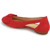 imageFSJ Women Cute Round Toe Ballet Flats Slip On Low Heels Pumps Bowknot Cutout Comfy Shoes Size 415 USRed