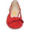 imageFSJ Women Cute Round Toe Ballet Flats Slip On Low Heels Pumps Bowknot Cutout Comfy Shoes Size 415 USRed