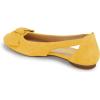 imageFSJ Women Cute Round Toe Ballet Flats Slip On Low Heels Pumps Bowknot Cutout Comfy Shoes Size 415 USYellow