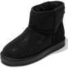 imageFSJ Womens Chic Slip On Snow Boots Round Toe Fur Lined Warm Flats Short Booties Comfy Winter Shoes Size 415 USBlack