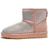 imageFSJ Womens Chic Slip On Snow Boots Round Toe Fur Lined Warm Flats Short Booties Comfy Winter Shoes Size 415 USPink