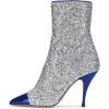imageWomen Glitter High Heels Mid Calf Boots Pointed Toe Fashion Shoes with Side Zipper Size 415 USBlue