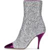 imageWomen Glitter High Heels Mid Calf Boots Pointed Toe Fashion Shoes with Side Zipper Size 415 USPurple