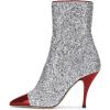imageWomen Glitter High Heels Mid Calf Boots Pointed Toe Fashion Shoes with Side Zipper Size 415 USRed