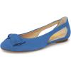 imageFSJ Women Cute Round Toe Ballet Flats Slip On Low Heels Pumps Bowknot Cutout Comfy Shoes Size 415 USBlue