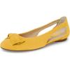 imageFSJ Women Cute Round Toe Ballet Flats Slip On Low Heels Pumps Bowknot Cutout Comfy Shoes Size 415 USYellow