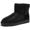 imageFSJ Womens Chic Slip On Snow Boots Round Toe Fur Lined Warm Flats Short Booties Comfy Winter Shoes Size 415 USBlack