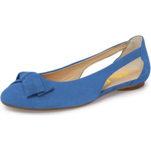 imageFSJ Women Cute Round Toe Ballet Flats Slip On Low Heels Pumps Bowknot Cutout Comfy Shoes Size 415 USBlue