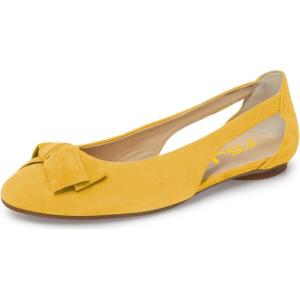 imageFSJ Women Cute Round Toe Ballet Flats Slip On Low Heels Pumps Bowknot Cutout Comfy Shoes Size 415 USYellow