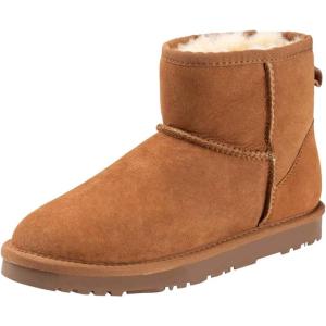 imageFSJ Womens Chic Slip On Snow Boots Round Toe Fur Lined Warm Flats Short Booties Comfy Winter Shoes Size 415 USBrown