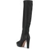 imageFSJ Women Comfort Platform Knee Boots Chunky High Heels Solid Color Classic Pull On Formal Casual Dress Winter Shoes Size 415 USBlack