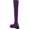 imageFSJ Women Fashion Flat Over The Knee Boots Thigh High Long Booties Stretch Platform Leather Round Closed Toe Side Zipper Fall Winter Shoes for Ladies Girls Party Club Dress Size 415 USPurple