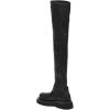 imageFSJ Women Fashion Flat Over The Knee Boots Thigh High Long Booties Stretch Platform Leather Round Closed Toe Side Zipper Fall Winter Shoes for Ladies Girls Party Club Dress Size 415 USBlack