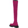 imageFSJ Women Fashion Flat Over The Knee Boots Thigh High Long Booties Stretch Platform Leather Round Closed Toe Side Zipper Fall Winter Shoes for Ladies Girls Party Club Dress Size 415 USFushcia