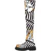 imageFSJ Women Fashion Flat Over The Knee Boots Thigh High Long Booties Stretch Platform Leather Round Closed Toe Side Zipper Fall Winter Shoes for Ladies Girls Party Club Dress Size 415 USTiger