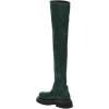 imageFSJ Women Fashion Flat Over The Knee Boots Thigh High Long Booties Stretch Platform Leather Round Closed Toe Side Zipper Fall Winter Shoes for Ladies Girls Party Club Dress Size 415 USGreen