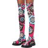 imageFSJ Women Fashion Flat Over The Knee Boots Thigh High Long Booties Stretch Platform Leather Round Closed Toe Side Zipper Fall Winter Shoes for Ladies Girls Party Club Dress Size 415 USGraffiti