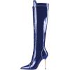 imageFSJ Women Fashion Lace up Stiletto High Heels Under the Knee Boots Pointed Toe Rhinestone Strappy Heeled Booties with Zipper Size 415 USBlue