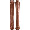imageFSJ Women Fashion Lace up Stiletto High Heels Under the Knee Boots Pointed Toe Rhinestone Strappy Heeled Booties with Zipper Size 415 USBrown