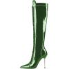 imageFSJ Women Fashion Lace up Stiletto High Heels Under the Knee Boots Pointed Toe Rhinestone Strappy Heeled Booties with Zipper Size 415 USGreen