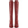 imageFSJ Women Fashion Lace up Stiletto High Heels Under the Knee Boots Pointed Toe Rhinestone Strappy Heeled Booties with Zipper Size 415 USRed