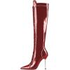 imageFSJ Women Fashion Lace up Stiletto High Heels Under the Knee Boots Pointed Toe Rhinestone Strappy Heeled Booties with Zipper Size 415 USRed