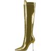 imageFSJ Women Fashion Lace up Stiletto High Heels Under the Knee Boots Pointed Toe Rhinestone Strappy Heeled Booties with Zipper Size 415 USYellow