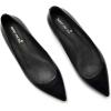imageFSJ Women Leather Pointed Toe Flat Pumps Low Heel Slip On Comfortable Office Dress Shoes Size 412 USBlack