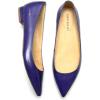 imageFSJ Women Leather Pointed Toe Flat Pumps Low Heel Slip On Comfortable Office Dress Shoes Size 412 USPurple