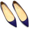 imageFSJ Women Leather Pointed Toe Flat Pumps Low Heel Slip On Comfortable Office Dress Shoes Size 412 USPurple