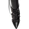 imageFSJ Women Sexy Knee High Boots Pointed Toe Rivets Strappy Tassels Stiletto High Heel Side Zipper Fashion Stripper Party Dressy Shoes Size 416 USBlack