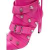 imageFSJ Women Sexy Knee High Boots Pointed Toe Rivets Strappy Tassels Stiletto High Heel Side Zipper Fashion Stripper Party Dressy Shoes Size 416 USHot Pink