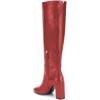 imageFSJ Women Closed Point Toe Boots Comfort Sexy Zipper Medium Chunky Heels Pull On Fancy Office Shoes Size 415 M USRed