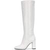 imageFSJ Women Closed Point Toe Boots Comfort Sexy Zipper Medium Chunky Heels Pull On Fancy Office Shoes Size 415 M USWhite