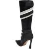 imageFSJ Women Multicolor Knee High Boots Pointed Toe Tall High Heel Long Boots Side Zipper Novel Color Matching Party Fancy Dress Shoes Size 416 USBlackWhite