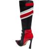 imageFSJ Women Multicolor Knee High Boots Pointed Toe Tall High Heel Long Boots Side Zipper Novel Color Matching Party Fancy Dress Shoes Size 416 USRedblackwhite
