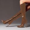 imageFSJ Women Patent Leather PU Pointed Toe Knee High Booties Winter Waterproof Slim High Heel MidCalf Boots Side Zipper Trendy Boots Size 415 USBrown