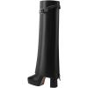imageFSJ Women Platform Chunky Heel Knee High Boots Fold Over Closed Square Toe Back Zipper High Heels Wide Calf Chic Casual Daily Boots Size 416 USBlack