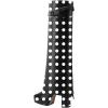imageFSJ Women Platform Chunky Heel Knee High Boots Fold Over Closed Square Toe Back Zipper High Heels Wide Calf Chic Casual Daily Boots Size 416 USBlack and White Dots
