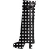 imageFSJ Women Platform Chunky Heel Knee High Boots Fold Over Closed Square Toe Back Zipper High Heels Wide Calf Chic Casual Daily Boots Size 416 USBlack and White Dots