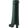 imageFSJ Women Platform Chunky Heel Knee High Boots Fold Over Closed Square Toe Back Zipper High Heels Wide Calf Chic Casual Daily Boots Size 416 USGreen