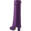 imageFSJ Women Platform Chunky Heel Knee High Boots Fold Over Closed Square Toe Back Zipper High Heels Wide Calf Chic Casual Daily Boots Size 416 USPurple