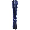 imageFSJ Women Platform Knee High Boots Buckled Strappy Round Toe Laceup Zipper Tall Stiletto High Heel Long Boots Evening Dress Shoes Size 416 USBlue