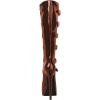 imageFSJ Women Platform Knee High Boots Buckled Strappy Round Toe Laceup Zipper Tall Stiletto High Heel Long Boots Evening Dress Shoes Size 416 USBrown