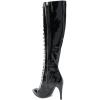 imageFSJ Women Sexy Pointed Toe Laceup Knee High Boots Stiletto High Heel Side Zipper Fashion Party Evening Nightclub Thigh High Boots Size 415 USBlack