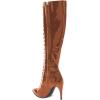 imageFSJ Women Sexy Pointed Toe Laceup Knee High Boots Stiletto High Heel Side Zipper Fashion Party Evening Nightclub Thigh High Boots Size 415 USBrown