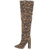 imageFSJ Women Stylish High Chunky Heel Over the Knee Boots Pointed Toe Buckled Strappy Thigh High Boots with Zipper Fashion Winter Long Boots Size 415 USLeopard